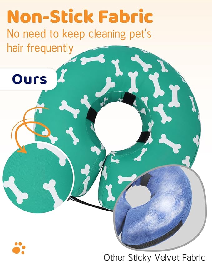 Supet Inflatable Dog Cone Alternative, Soft Dog Neck Donut Collar for Post Surgery Recovery