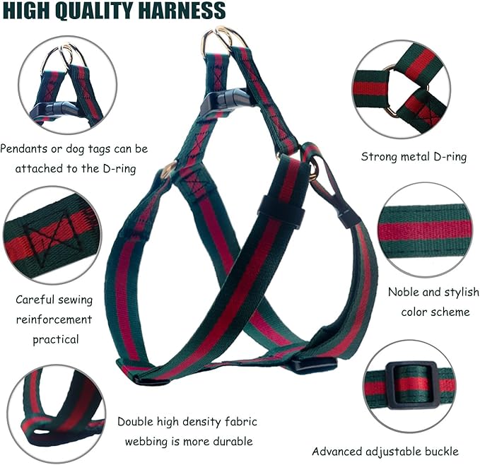 Elegant and Stylish Dog Harness,Durable Soft Neck and Chest Adjustable Pet Harness,Luxury Dog Harness Packing Gift for Big Large Dogs
