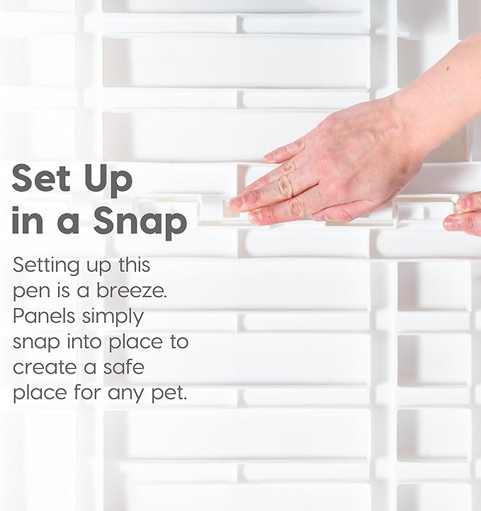 IRIS USA 24" 4-Panel Pet Dog Puppy Playpen with Door, for Puppies and Small Dogs, Keep Pets Secure, Easy Assemble, Fold It Down, Easy Storing, Customizable, White
