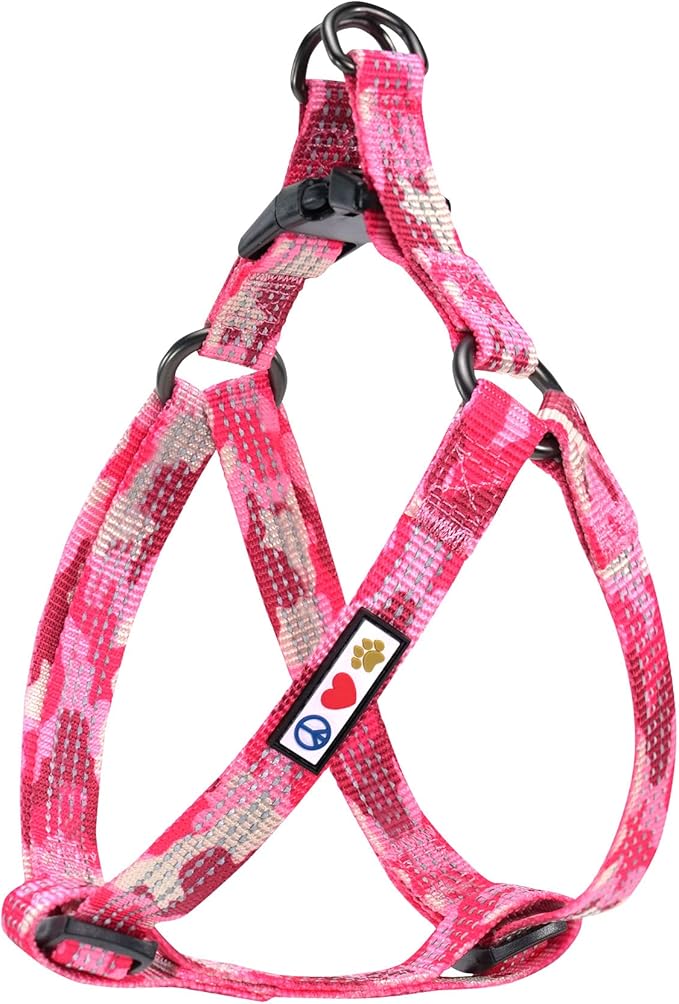 Pawtitas Extra Small Dog Harness Camouflage Pink Dog Harness Step in from a Senior Dog to a Puppy Harness Adjustable Reflective Dog Harness XS Reflective Dog Vest
