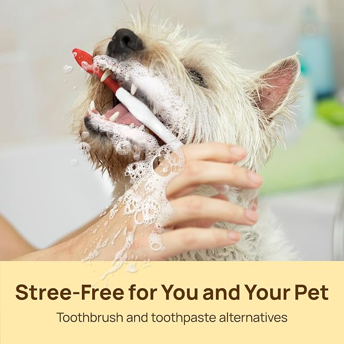 HICC PET Teeth Cleaning Wipes for Dogs & Cats, Remove Bad Breath by Removing Plaque and Tartar Buildup, Disposable Dog Finger Toothbrush Gentle Pet Dental Care Wipes, Dog Tooth Brushing Kit