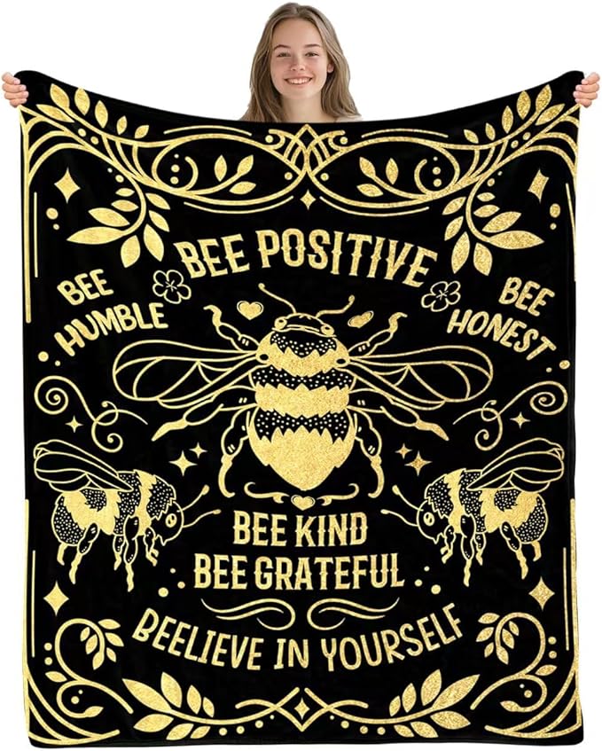 Bee Gifts for Women Men, Ideal Bee Blanket, Special Bees Themed Gifts for Bees Lovers, Blanket Birthday Gift Ideas for Sofa Couch Room, 50"x 60"