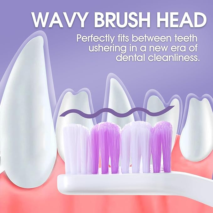 Dog Toothbrush - Dual Head Tooth Brush Newly Upgraded 60° Wavy Brush Head - Surrounds Teeth Like a Cloud for Dental Care and Cleaning - Suitable for Large/Medium and Small Dogs (Small Head End)