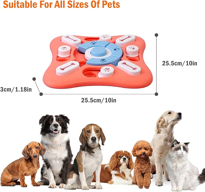 knitly Dog Puzzle Toys, Interactive Treat Puzzle for IQ Training and Mental Enrichment, Large Medium Small Dog Toys for Brain Stimulation, Best Dispensing Slow Feeder Gifts for Puppy
