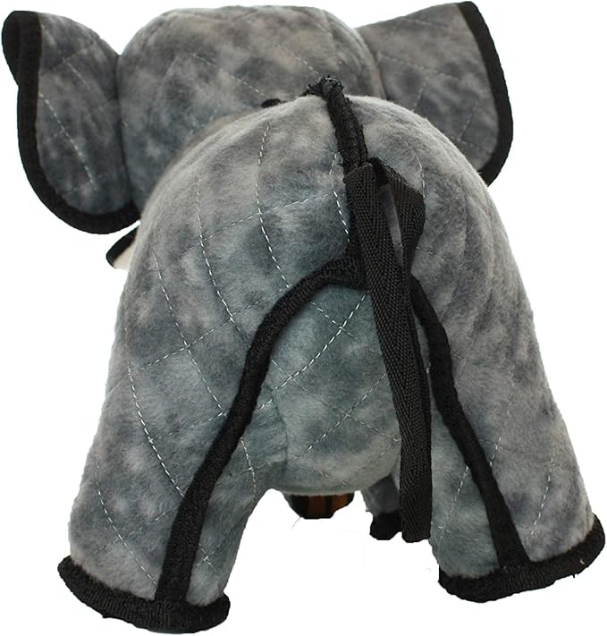 TUFFY - World's Tuffest Soft Dog Toy- Zoo Elephant -Multiple Layers. Made Durable, Strong & Tough. Interactive Play (Tug, Toss & Fetch). Machine Washable & Floats. (Regular 2 Pack)