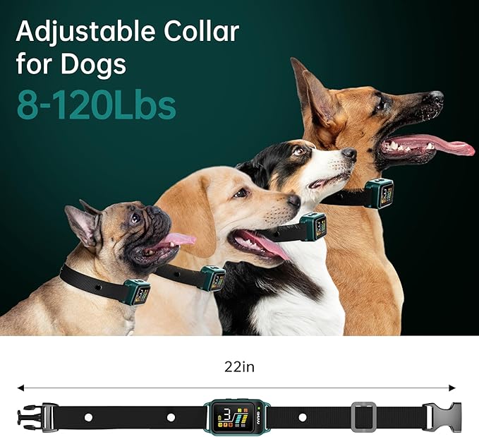 Bark Collar-Rechargeable Smart Barking Collar- Anti Bark Training Collar with Adjustable Sensitivity Beep Vibration Shock- Bark Shock Collar for Small Large Medium Dogs