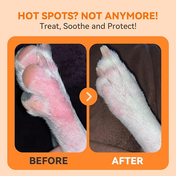 Hot Spot Spray for Dogs, Pipot Skin Spray Dogs, Itch Relief and Hot Spot Spray Treatment for Dogs, Promote Wound Healing, Supports Skin Infections and Irritations for All Animals, 8oz