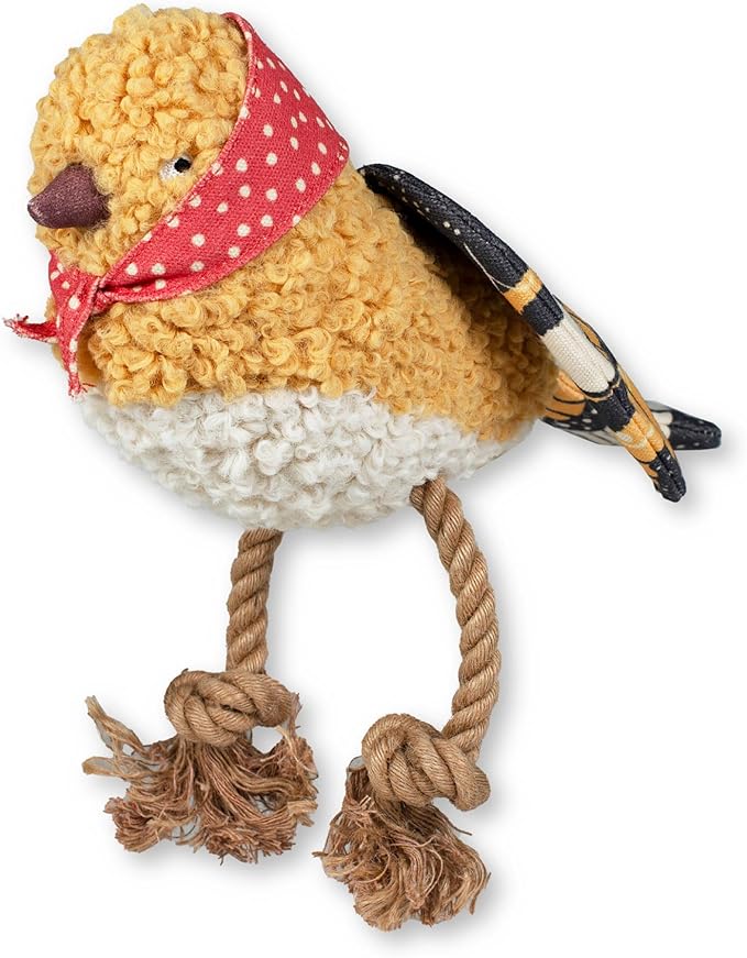 Fringe Studio "MS Birdie Mixed Material Dog Toy, Exclusive Artwork by Madison Safer, PetShop Collection (765005)