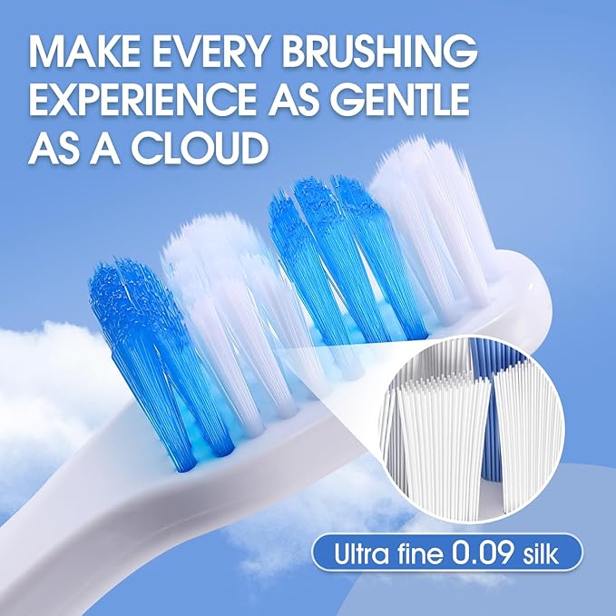 Dog Toothbrush - Dual Head Tooth Brush Newly Upgraded 60° Wavy Brush Head - Surrounds Teeth Like a Cloud for Dental Care and Cleaning - Suitable for Large/Medium and Small Dogs (Small Head End)