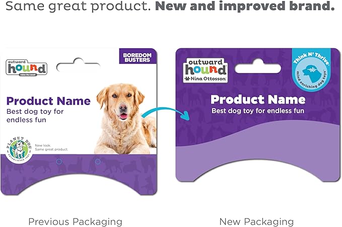 Outward Hound by Planet Dog Lil' Snoop Durable Interactive Treat Dispensing Dog Toy, Small, Purple