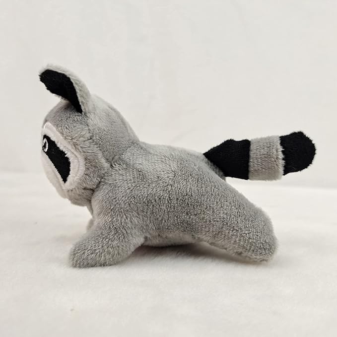 Hide and Seek Dog Toy, Plush Raccoon in Tree, Interactive Burrow, Squeaky, Woodland Style, Mental Stimulation, Fetch Fun, Replacement Toys, Medium Size, 4-Pack, Grey (Raccoon in Tree Medium)