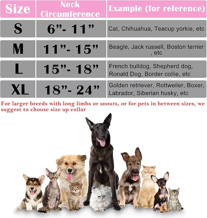 Katoggy Inflatable Dog Cone Collar for Dogs After Surgery, Soft Adjustable Blow up Donut Dog E-Collar for Small Medium Large Dog and Cats