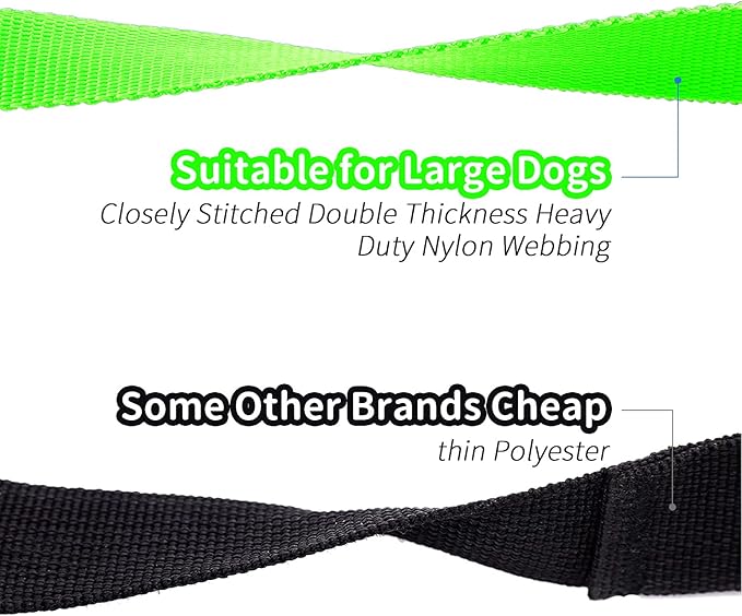 HIKISS Long Dog Leash Obedience Recall Training Agility Lead with Thickening Material for Large Dog - 15ft 20ft 30ft 50ft 100ft Training Leash(Green 30ft)