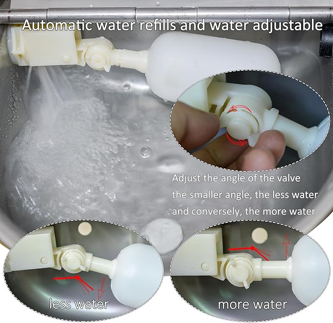 Automatic Dog Water Dispenser Large Size Dog Water Bowl Trough Stainless-Steel Outdoor Pet Waterer Feeder for Poultry, Goat, Small Livestock