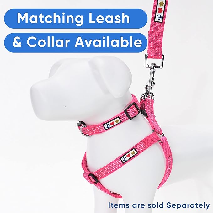 Pawtitas Extra Small Dog Harness Pink Dog Harness Step in from a Senior Dog to a Puppy Harness Adjustable Reflective Dog Harness XS Reflective Dog Vest