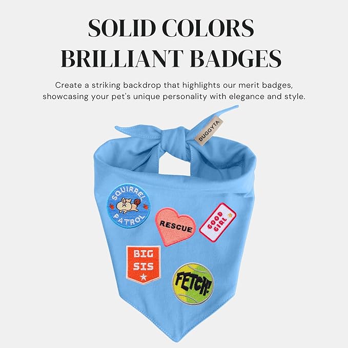 Premium Solid Blue Dog Bandana, Luxury Soft Cotton Adjustable Triangle Scarf for Large Dogs, Comfortable, Stylish, and Customizable for All Seasons, Dog Accessories