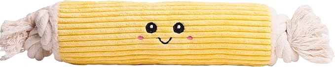 Squeaky Dog Plush Toy, Bakery Bite_Stick Collection, 12", for Various Sized Dogs (Swiss Roll, Large)