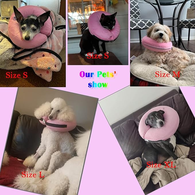 Katoggy Inflatable Dog Collar, Soft E-Collars for Dogs After Surgery, Adjustable Blow up Donut Dog Cone Collar for Small/Medium/Large Dogs and Cats