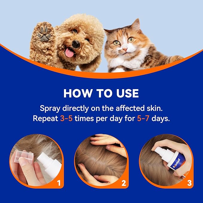 Hot Spot Treatment for Dogs and Cats, Paw Licking Remedy, Dog Licking Paws Treatment, Anti Itch Relief, Allergies Infections, Pipot Skin Spray for Dogs, Wound Hot Spot Spray-All Animals, 4oz