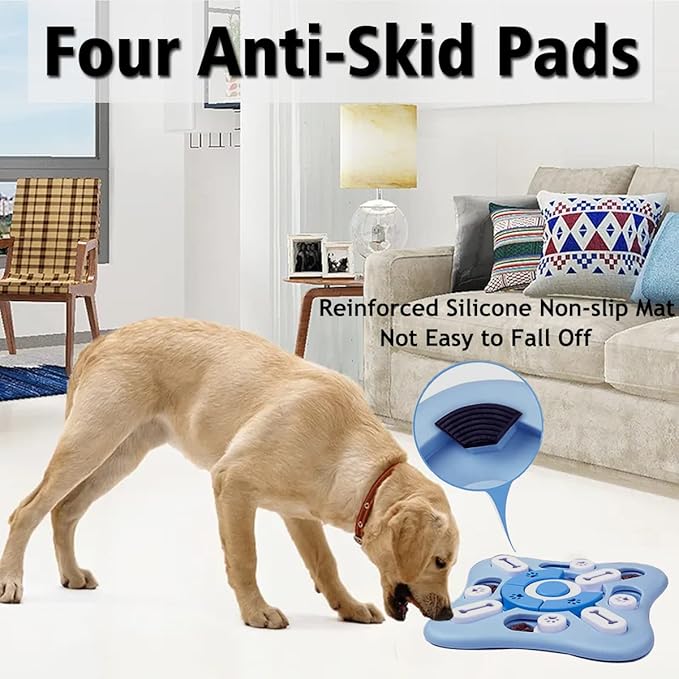 Interactive Dog Puzzle Toys - Enrichment & Mental Stimulation for Large, Medium & Small Dogs; Treat Dispensing Chew Toys for Puppy & Cats (Sky Blue)