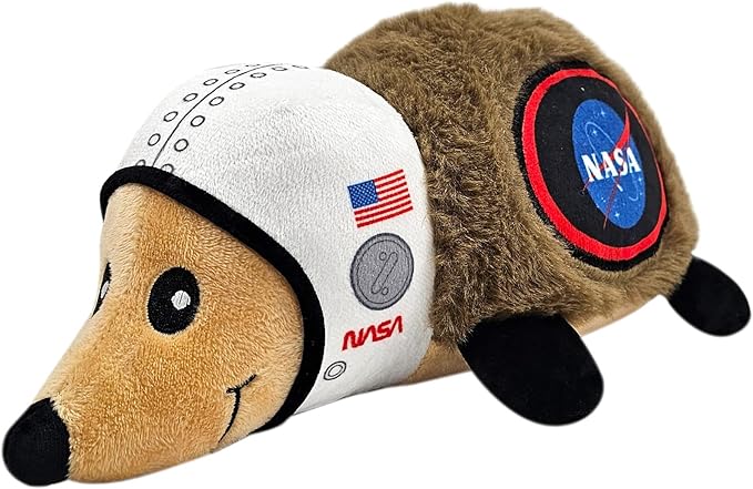 NASA Plush Hedgehog Toy for Dogs & Cats, Cool Soft Pet Toy for Fun and Interactive Play, Dog Chew Toy with Squeaker