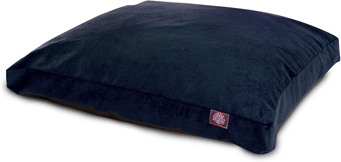 Majestic Pet Shredded Memory Foam Dog Bed Large with Removable Washable Cover – Rectangle Orthopedic Dog Bed–Durable Dog Crate Bed-Flat Dog Bed for Senior Dogs - (44x36) L - Villa - Navy