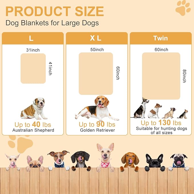 1 Pack 3 Dog Blankets for Large & Medium Dog Blanket Super Soft Fluffy Premium Fleece Pet Blanket Flannel Throw for Dog Puppy Cat Paw Prints, Grey Pink, 41x31inch