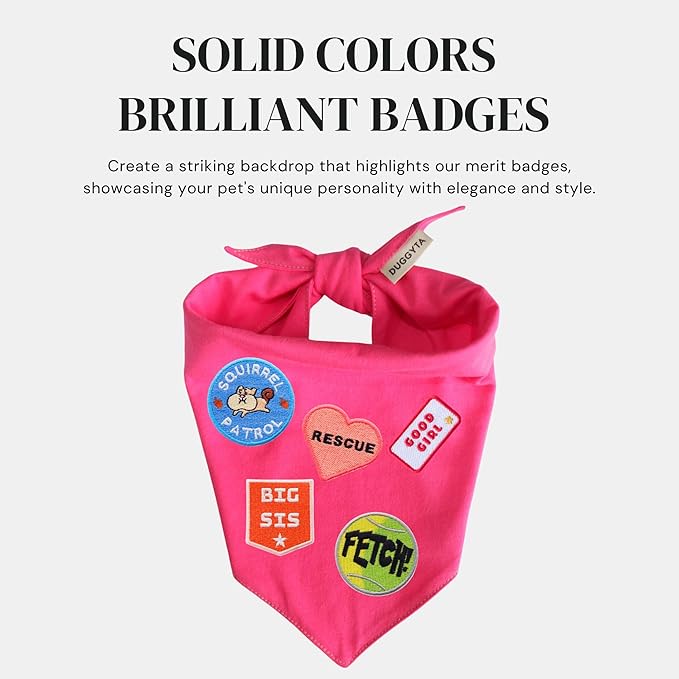 Premium Solid Pink Dog Bandana, Luxury Soft Cotton Adjustable Triangle Scarf for Medium Dogs, Comfortable, Stylish, and Customizable for All Seasons, Dog Accessories