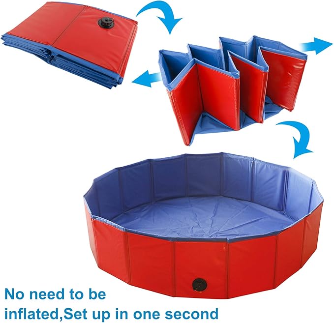 Artilife Foldable Dog Bath Pool - Portable Whelping Box for Puppies (39" Dia.x12" H(100x30cm))