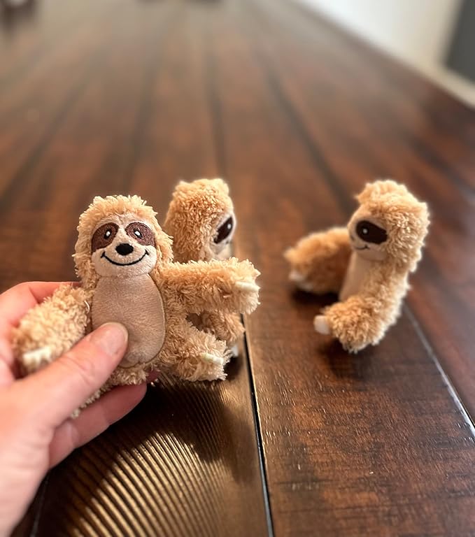 Sloth Dog Toy, Dog Squeaky Toy, Tree with Hide and Squeak Plush Toys for Dogs, Toy, Puzzle Toy for Small and Medium Size Dogs. (3 Pack: Replacement Animals, Sloth)