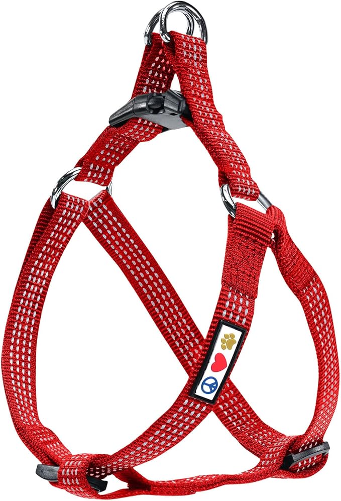 Pawtitas Dog Harness Small Sized Dog Red Dog Harness Step in from a Senior Dog to a Puppy Harness Adjustable Reflective Dog Harness S Reflective Dog Vest