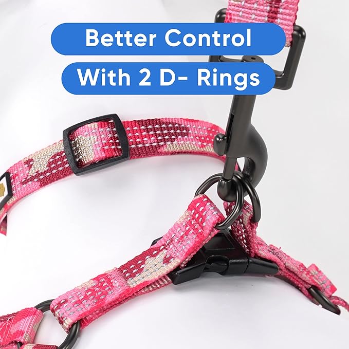 Pawtitas Extra Small Dog Harness Camouflage Pink Dog Harness Step in from a Senior Dog to a Puppy Harness Adjustable Reflective Dog Harness XS Reflective Dog Vest