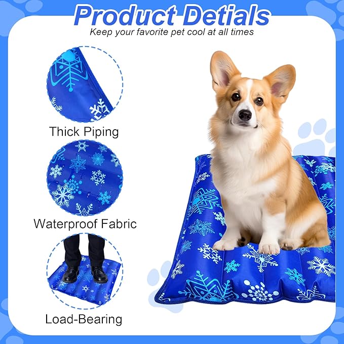 Dog Cooling Mat for Dogs and Cats, Suitable for All Pets, Durable Fabric for Better Sensation, Keeping Pets Cool in Summer Heat (Large), 29.5" x 29.5"