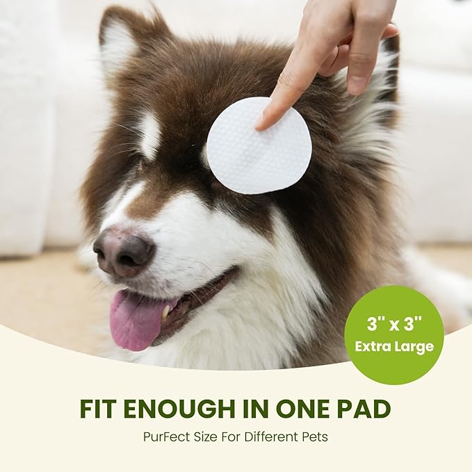 Eye Wipes for Dogs & Cats, Hypoallergenic Dog Eye Wipes Cleaner, Soothing Cleaning Grooming Pet Wipes Gently Remove Tear Stain, Eye Debris, Discharge, Mucus, Deodorizing, Unscent, 200 PCS