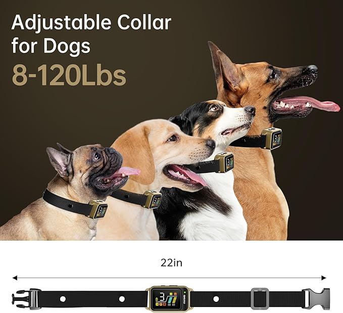 Bark Collar-Rechargeable Smart Barking Collar- Anti Bark Training Collar with Adjustable Sensitivity Beep Vibration Shock- Bark Shock Collar for Small Large Medium Dogs