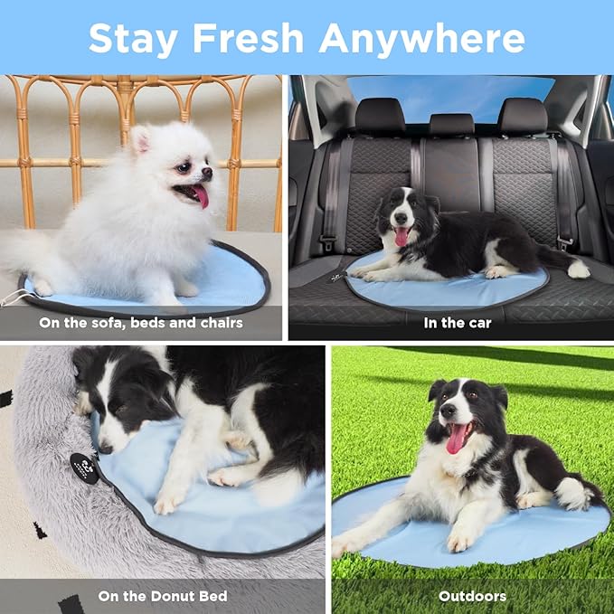 Round Cooling Mat for Dos Reversible (Cool & Waterproof) Cooling pad for Dogs, Machine Washable- Ideal to Use it on Donut Beds,Sofa and Floor- Durable Eco Friendly Material