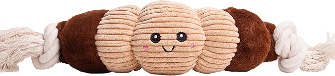Squeaky Dog Plush Toy, Bakery Bite_Stick Collection, 12", for Various Sized Dogs (Croissant, Large)