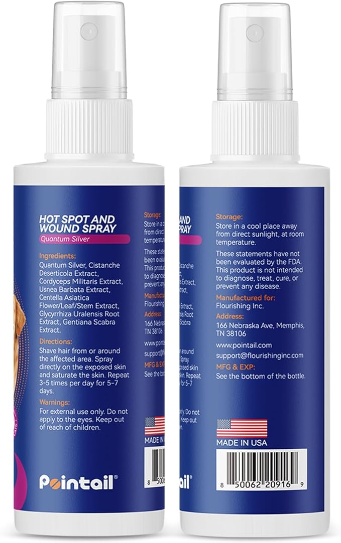 Hot Spot Treatment for Dogs and Cats, Paw Licking Remedy, Dog Licking Paws Treatment, Anti Itch Relief, Allergies Infections, Pipot Skin Spray for Dogs, Wound Hot Spot Spray-All Animals, 4oz