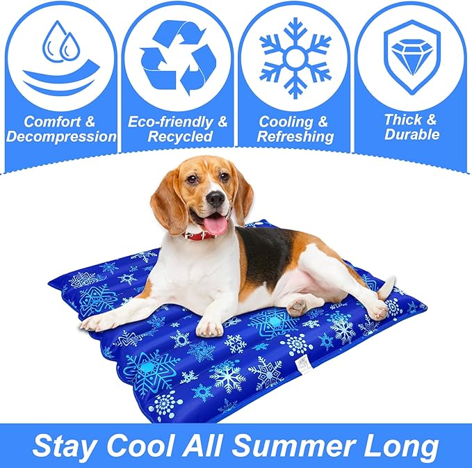 Dog Cooling Mat for Dogs and Cats, Suitable for All Pets, Durable Fabric for Better Sensation, Keeping Pets Cool in Summer Heat (Large), 29.5" x 29.5"