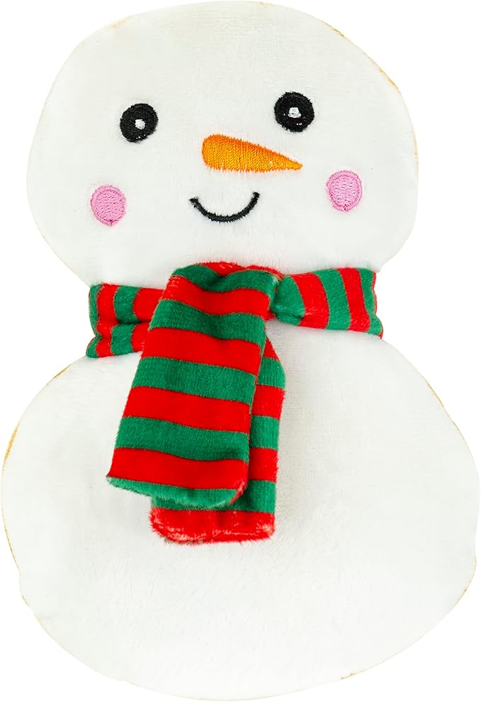 Giftable World Holiday Plush Pet Toy Fun for Christmas Designs with Squeaker Dog Chew Toy (6" Holiday Snowman Cookies 2 Pcs)