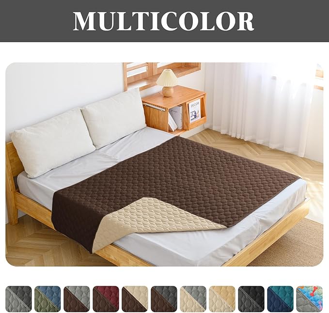 100% Double-Sided Waterproof Dog Bed Set Sofa Furniture Kid's Cat/Dog Blanket Sofa Pet Mattress, Dog Blanket for Couch Protection,Double-Sided (110"x90"(1 Per Pack), Coffee/Beige)