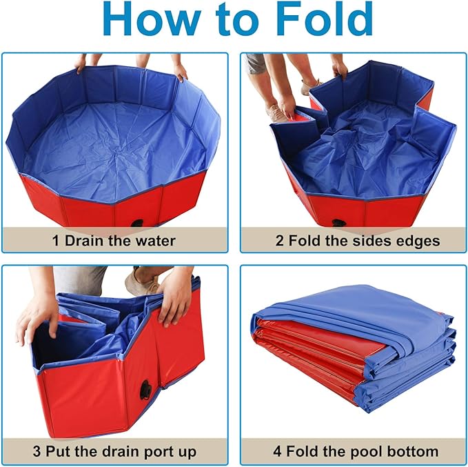 Artilife Foldable Dog Bath Pool - Portable Whelping Box for Puppies & Dogs (47" Dia.x12" H(120x30cm))