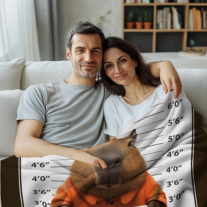 Capybaras Blanket Gift, Cute Capybara Gifts for Women Men, Soft Flannel Capybaras Throw Blanket on Sofa Couch Bed, Capybaras Birthday Gifts Ideas, 50" x 60"