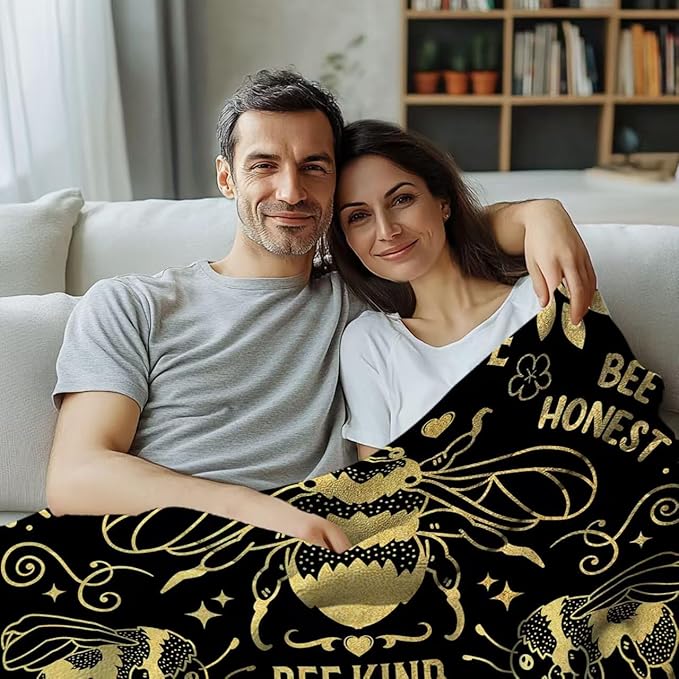 Bee Gifts for Women Men, Ideal Bee Blanket, Special Bees Themed Gifts for Bees Lovers, Blanket Birthday Gift Ideas for Sofa Couch Room, 50"x 60"