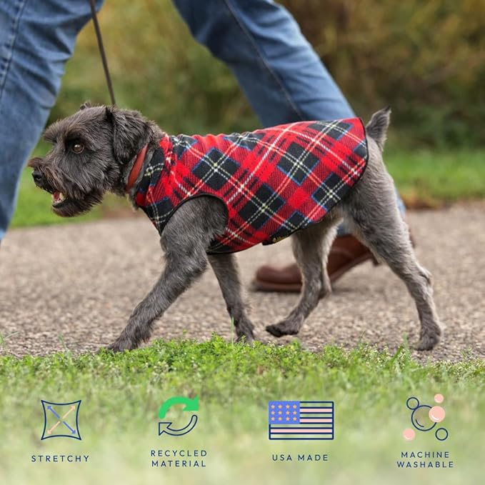 Stretch Fleece Dog Coat, Stretchy Pet Sweater, Machine Washable Pullover for Winter and Fall, Lavender, 26