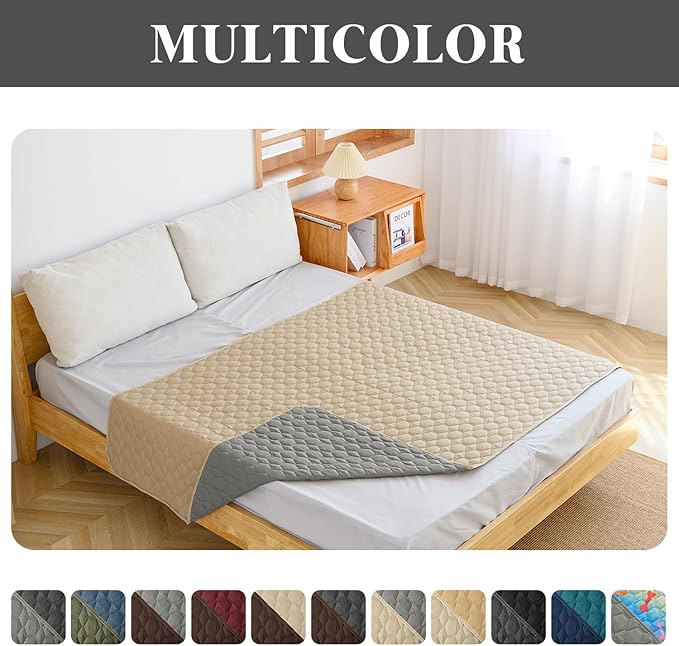 100% Double-Sided Waterproof Dog Bed Set Sofa Furniture Kid's Cat/Dog Blanket Sofa Pet Mattress, Dog Blanket for Couch Protection,Double-Sided (82"x120"(1 Per Pack), Beige/Grey)