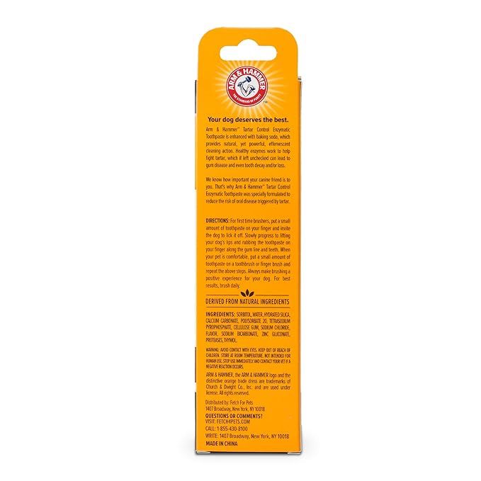 Arm & Hammer for Pets Tartar Control Enzymatic Toothpaste for Dogs Reduces Plaque & Tartar Buildup Safe for Puppies Beef Flavor, 2.5 Ounces Dog Toothpaste (Pack of 1)