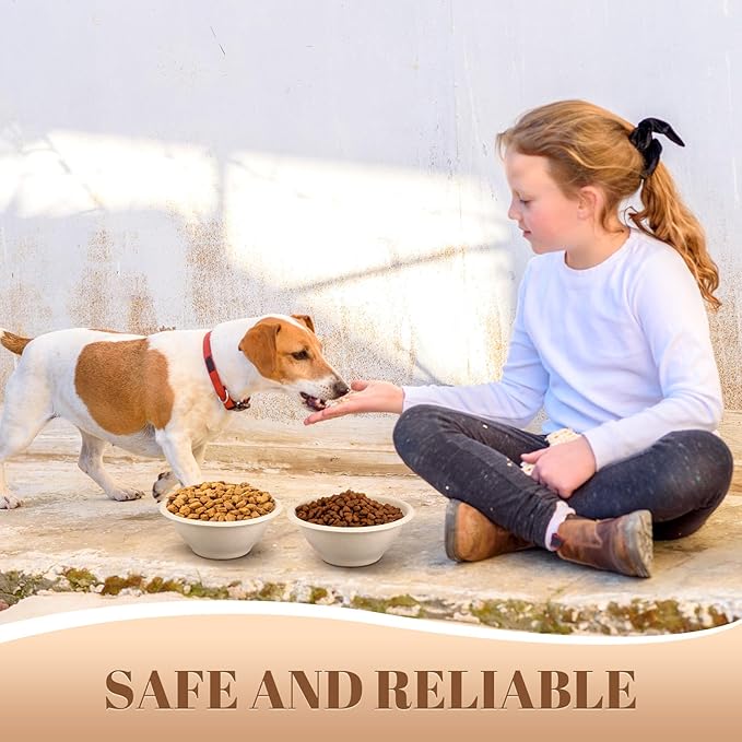 Thenshop 200 Pcs Biodegradable Disposable Pet Bowls Bulk Travel Paper Food Bowls for Small Dogs Puppy Cat Food Dish Safe Container for Outdoor Small Animal Feeding and Watering Supplies(12 oz)