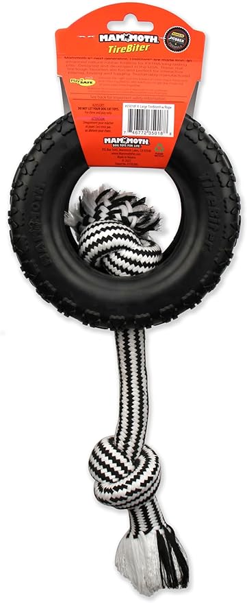 Mammoth Pet Products 43735018: Tirebiter II with Rope Dog Toy, XL