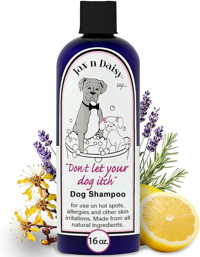 Jax n Daisy Dog Shampoo - Gentle and Effective Allergy and Sensitive Skin Shampoo for Dogs - Eliminates Odors, Fleas, and Soothes Itchy Skin - Perfect for Puppies